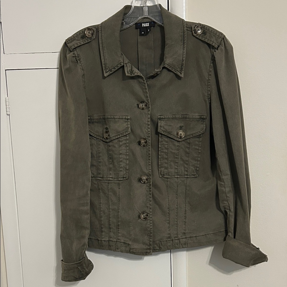 PAIGE Utility Jacket in Dark Olive